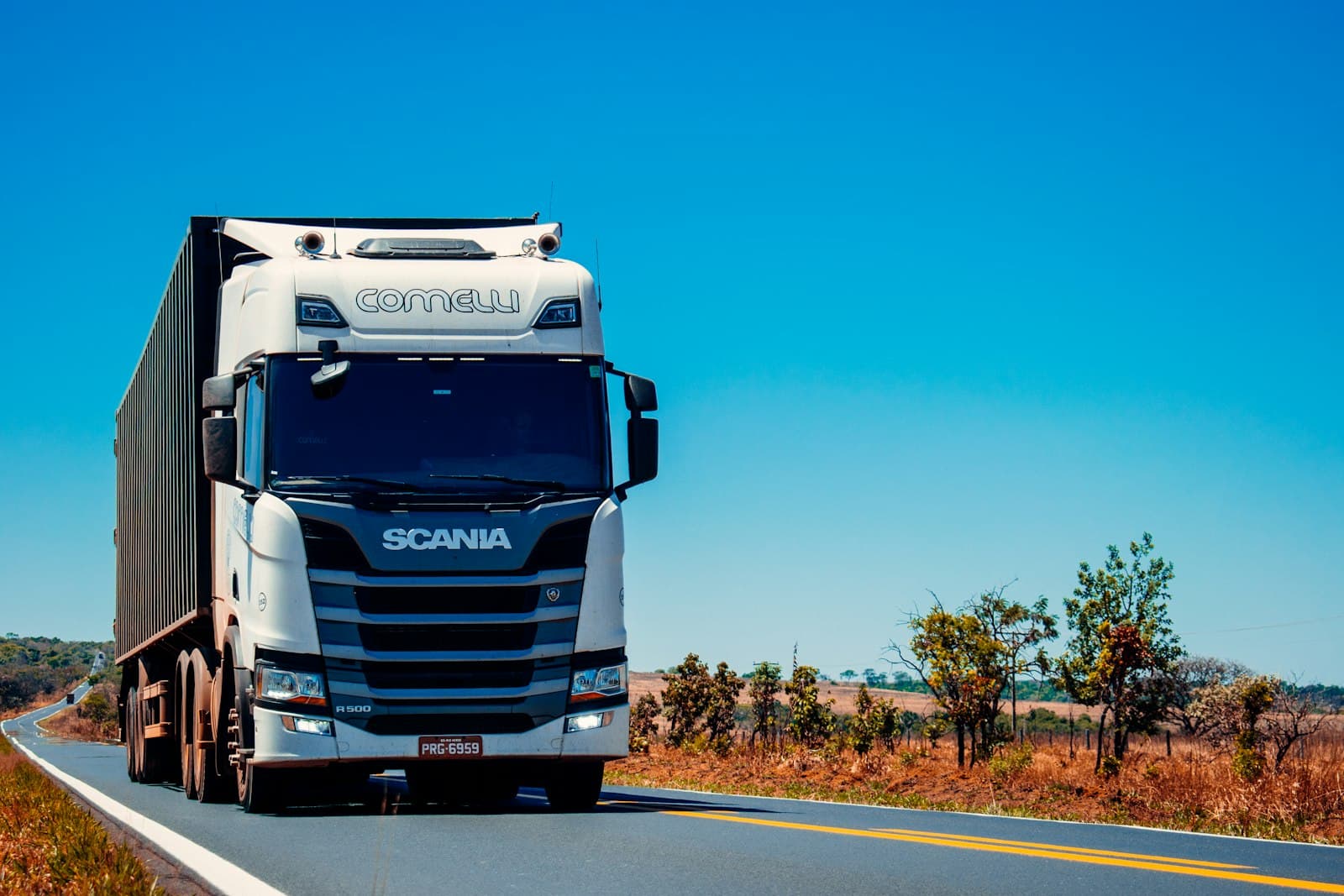 Cargo truck on a highway